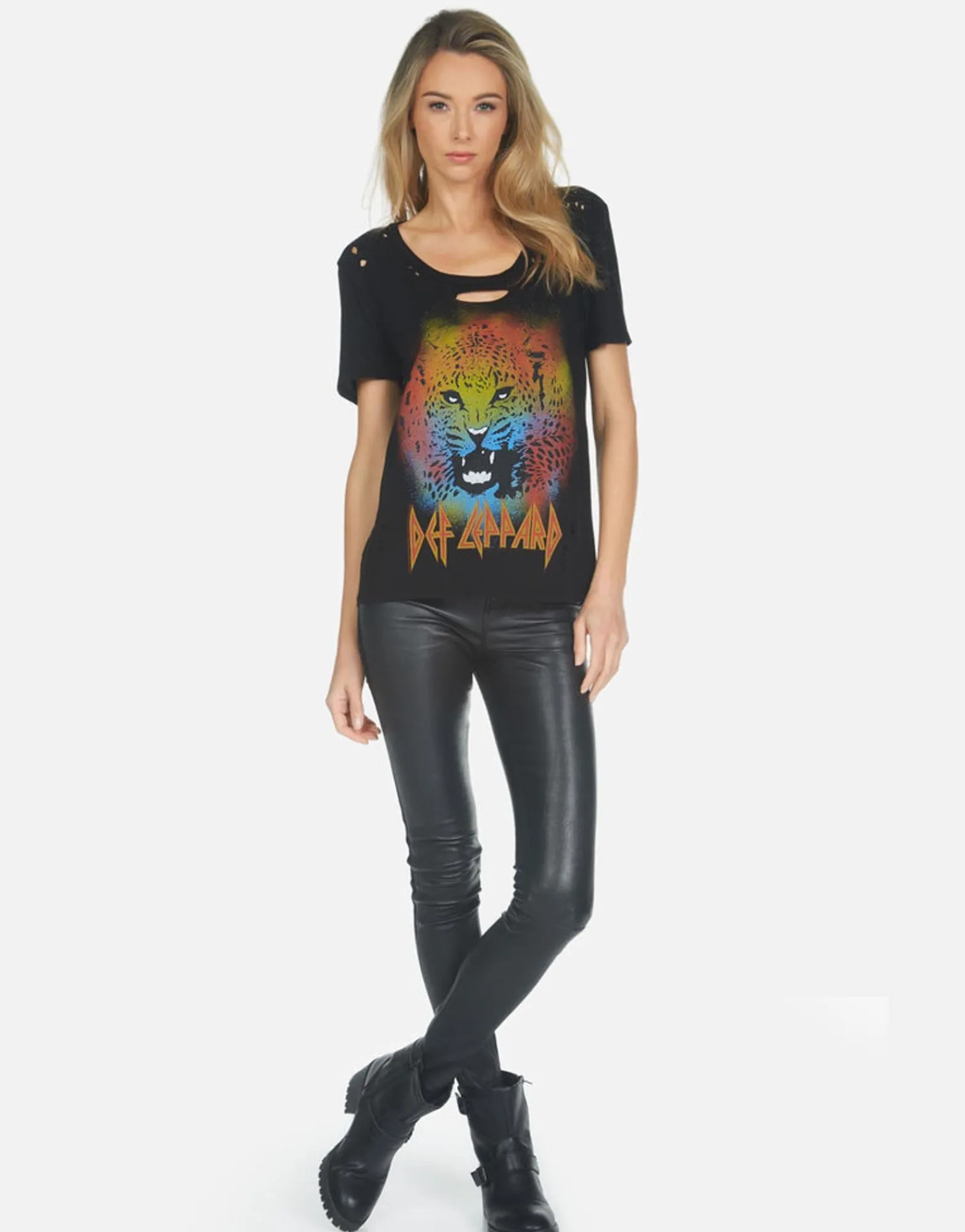 Best Myra Def Leppard Leopard Women Short Sleeve