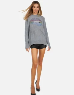 Best Namiko X Rainbow Crystal Biting Lip Women Sweaters & Knits