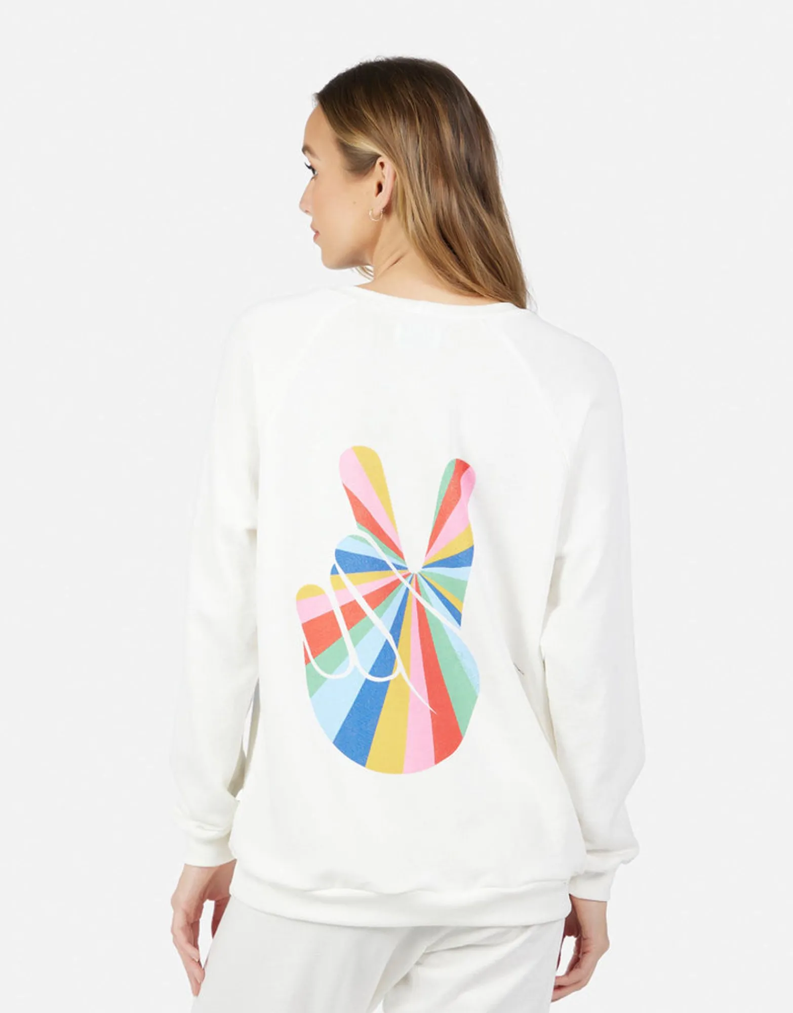 Clearance Noleta Stripe Peace Women Long Sleeve