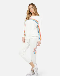 Clearance Noleta Stripe Peace Women Long Sleeve