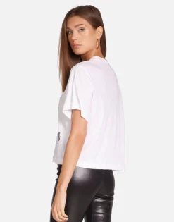 Hot Optimist Butterflies Boxy Crop Top In | Rue By Women Short Sleeve
