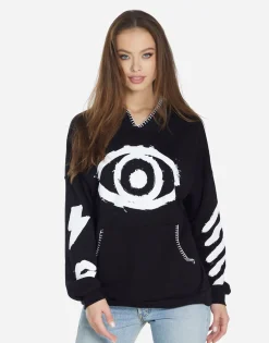 New Painted Evil Eye Pullover Hoodie In | Raya By Women Hoodies