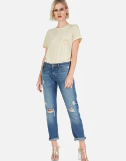 Store Peace & Love Butterfly S/S Tee W/ Pocket | Iris By Women Short Sleeve