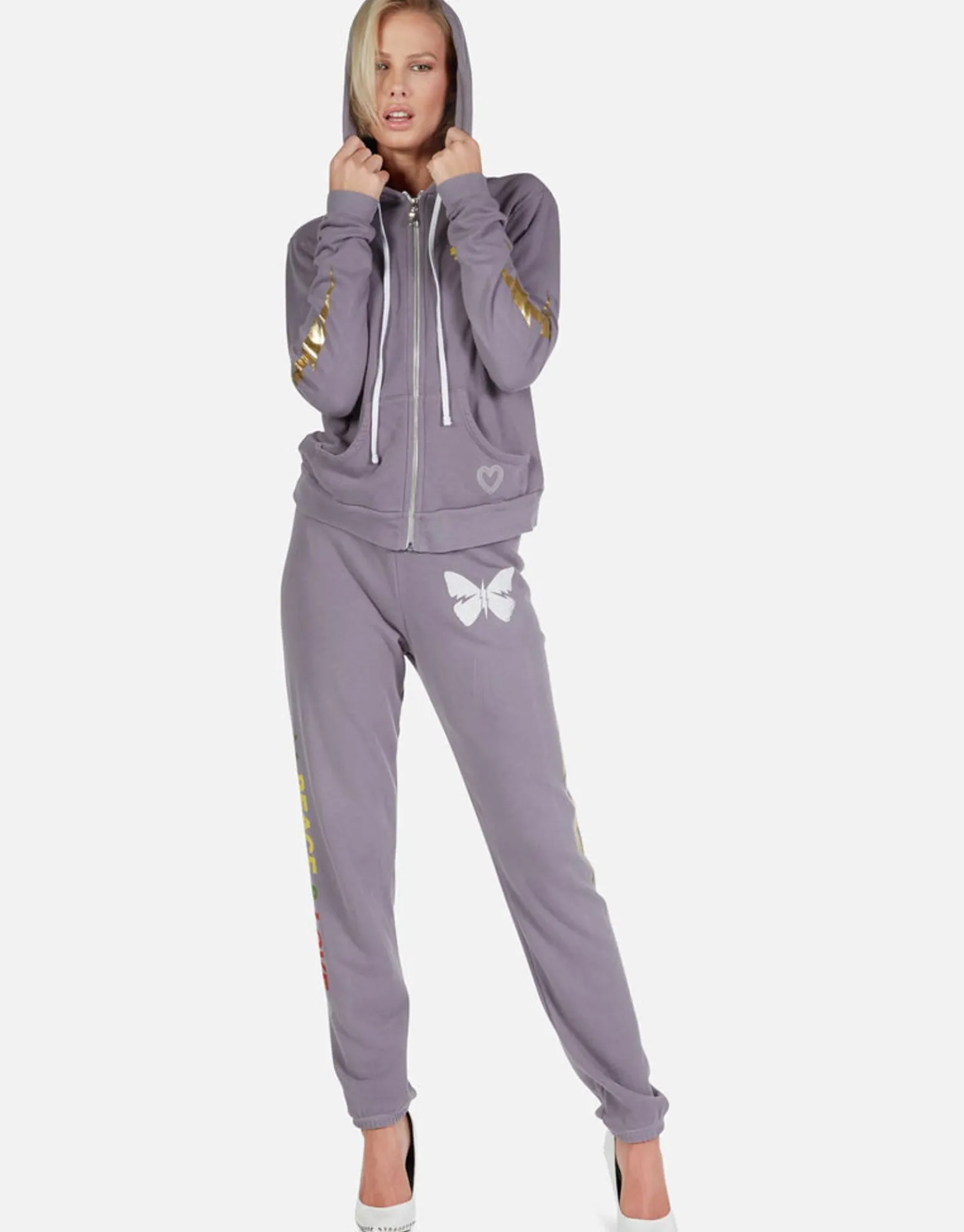 Clearance Peace & Love Butterfly Zip Up Hoodie | Lennox By Women Hoodies