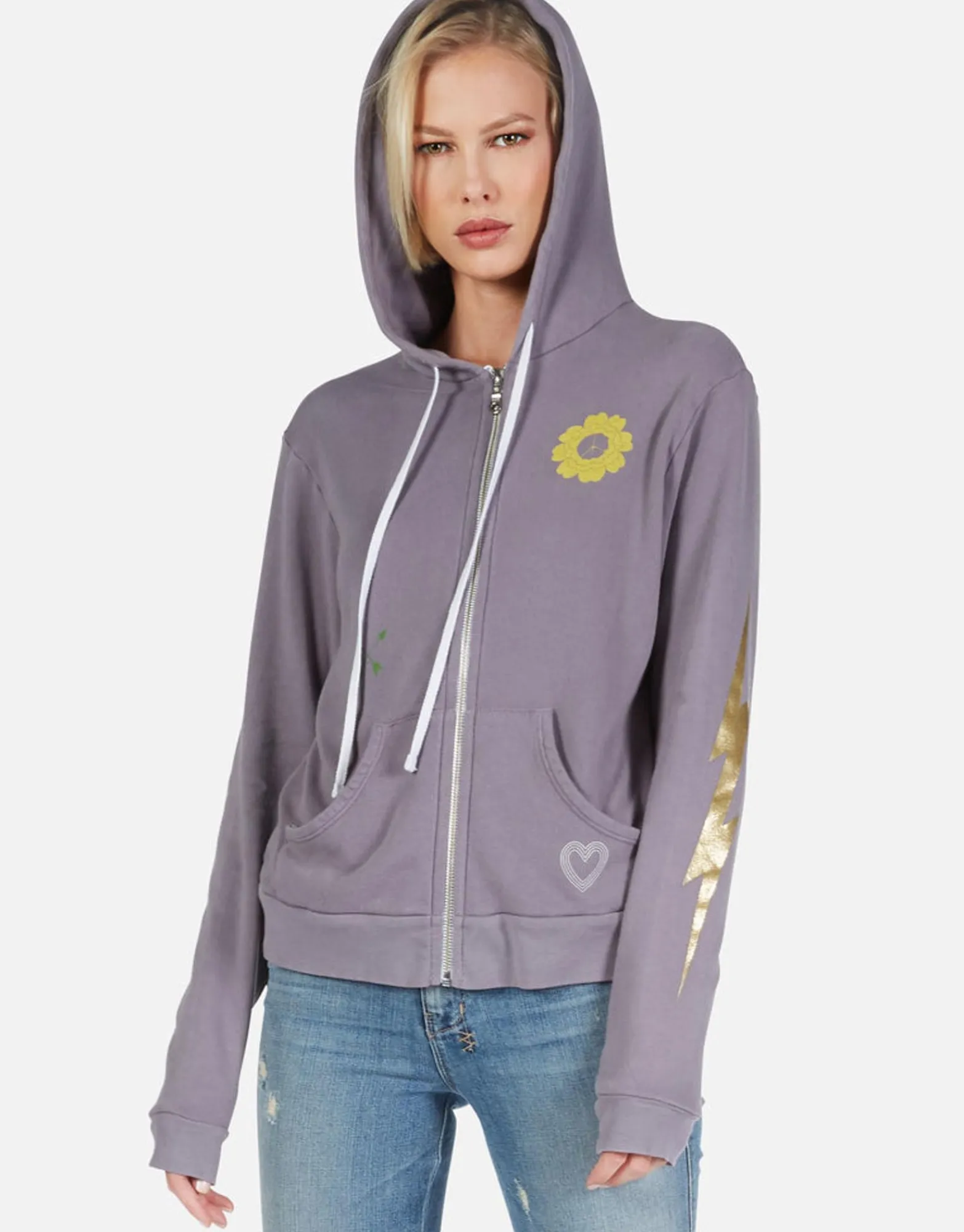 Clearance Peace & Love Butterfly Zip Up Hoodie | Lennox By Women Hoodies