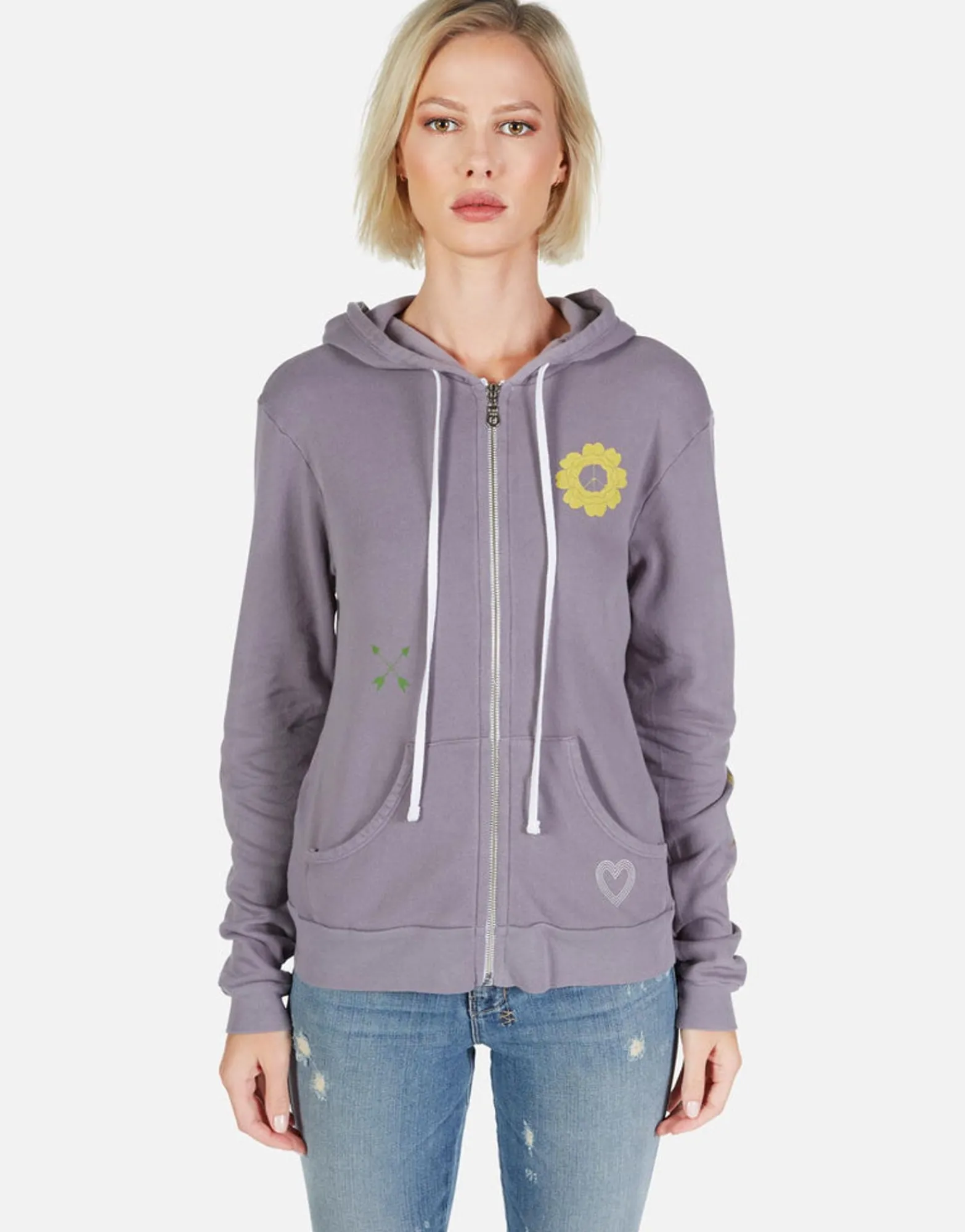 Clearance Peace & Love Butterfly Zip Up Hoodie | Lennox By Women Hoodies