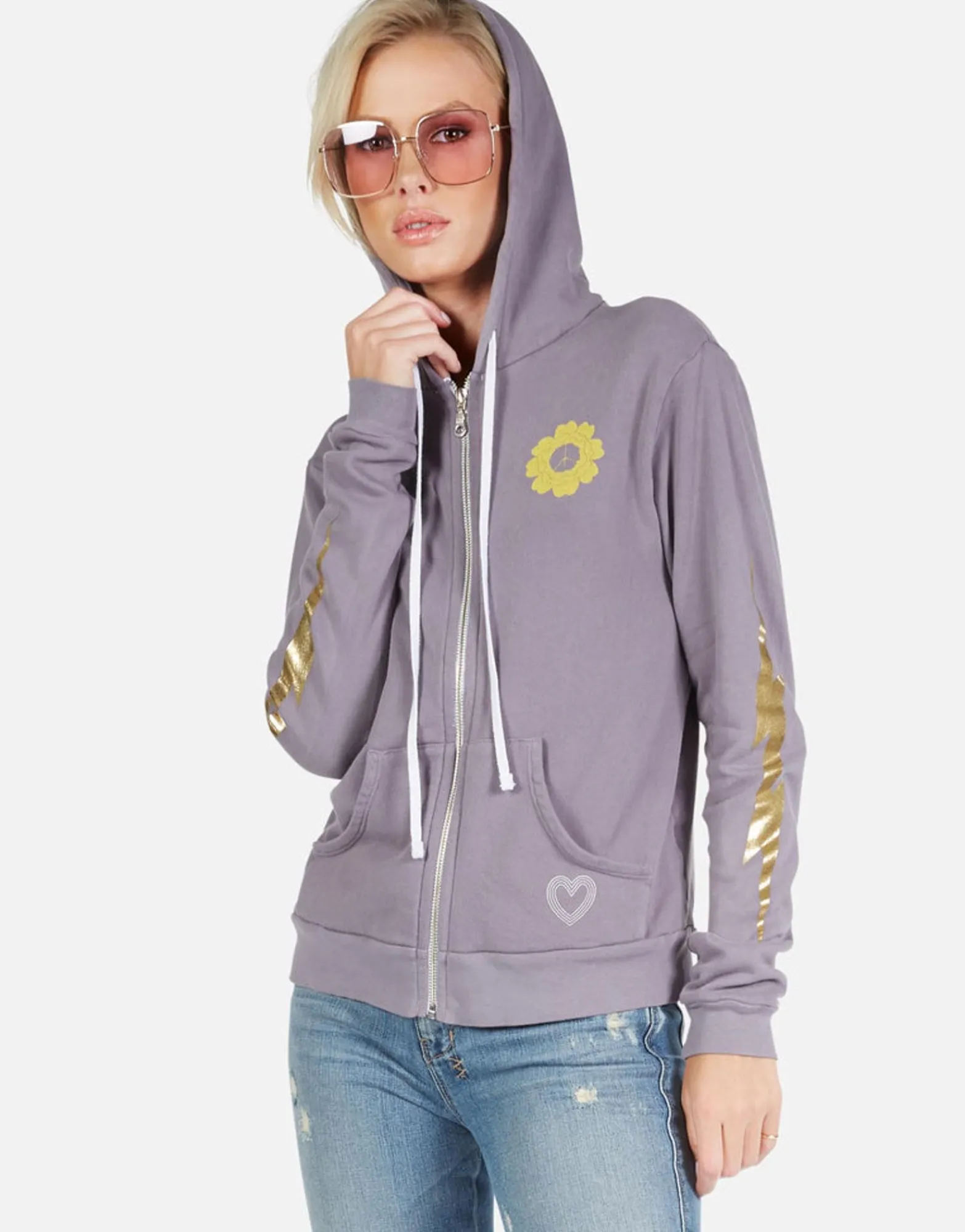 Clearance Peace & Love Butterfly Zip Up Hoodie | Lennox By Women Hoodies