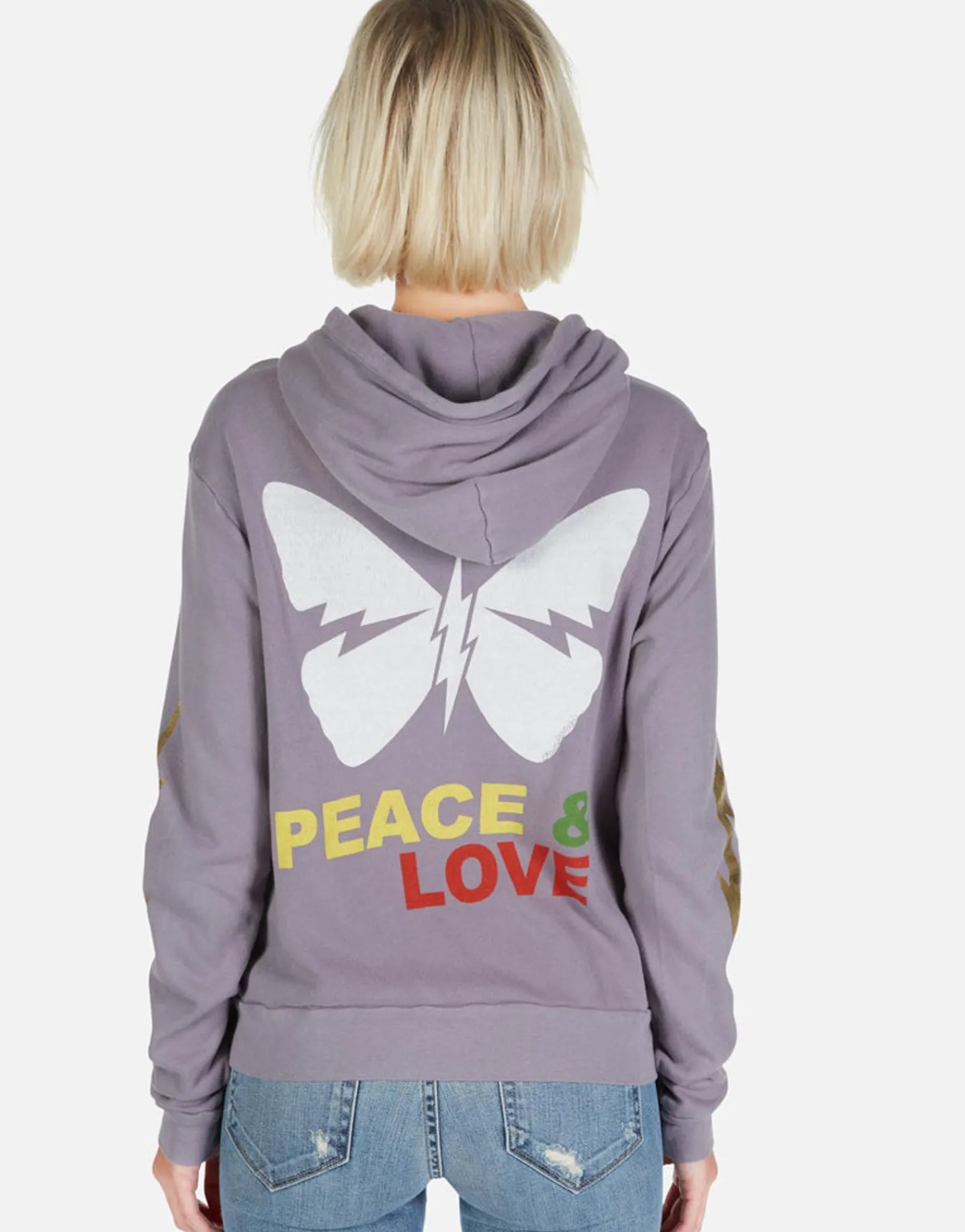 Clearance Peace & Love Butterfly Zip Up Hoodie | Lennox By Women Hoodies