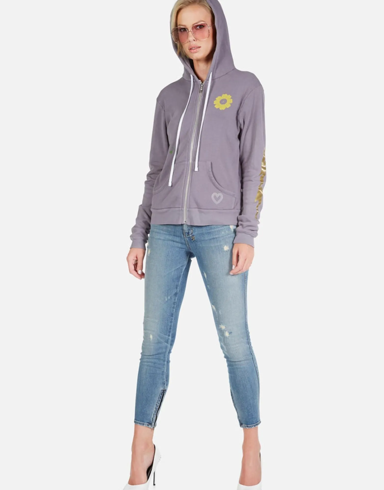 Clearance Peace & Love Butterfly Zip Up Hoodie | Lennox By Women Hoodies