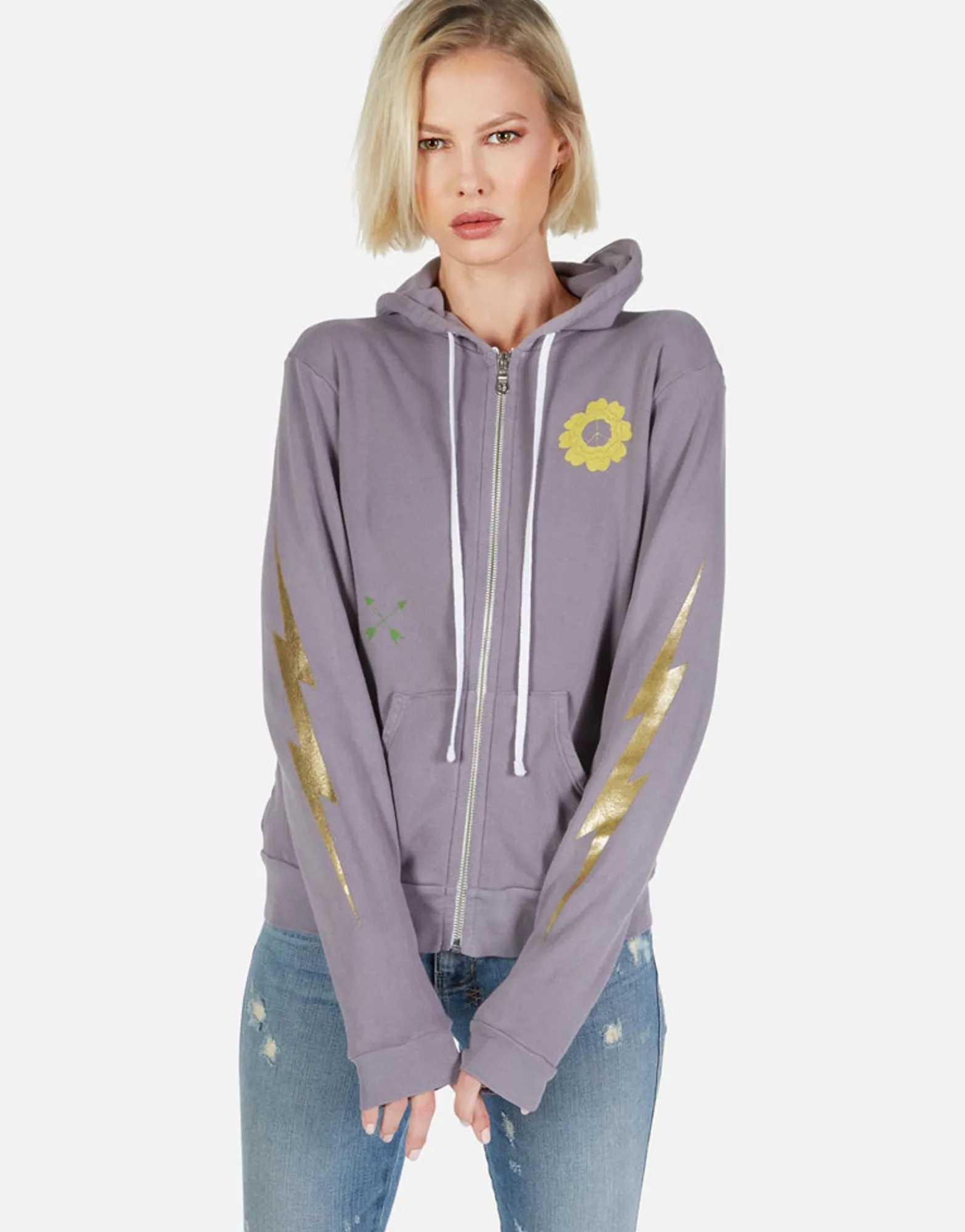Clearance Peace & Love Butterfly Zip Up Hoodie | Lennox By Women Hoodies