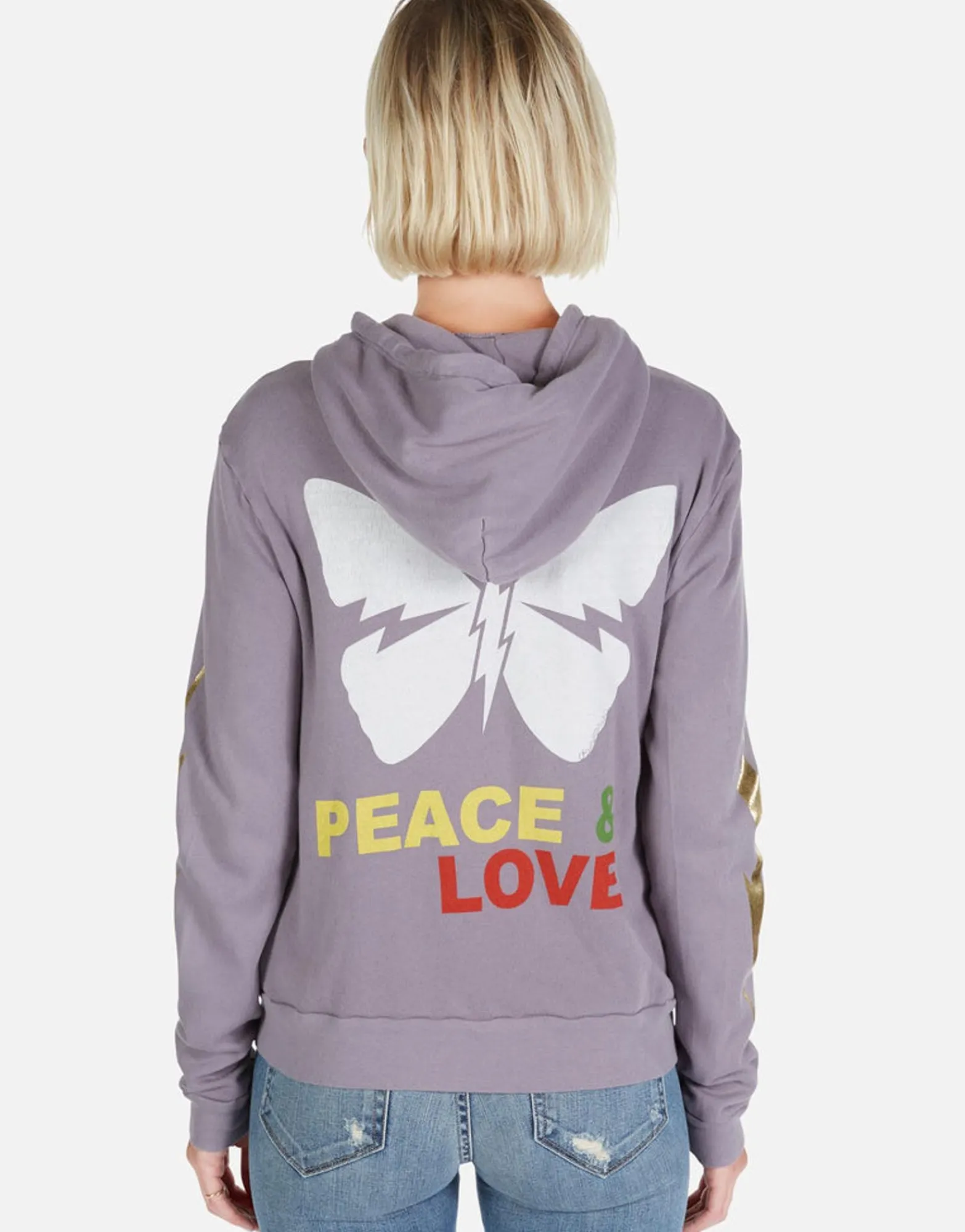 Clearance Peace & Love Butterfly Zip Up Hoodie | Lennox By Women Hoodies