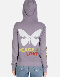 Clearance Peace & Love Butterfly Zip Up Hoodie | Lennox By Women Hoodies