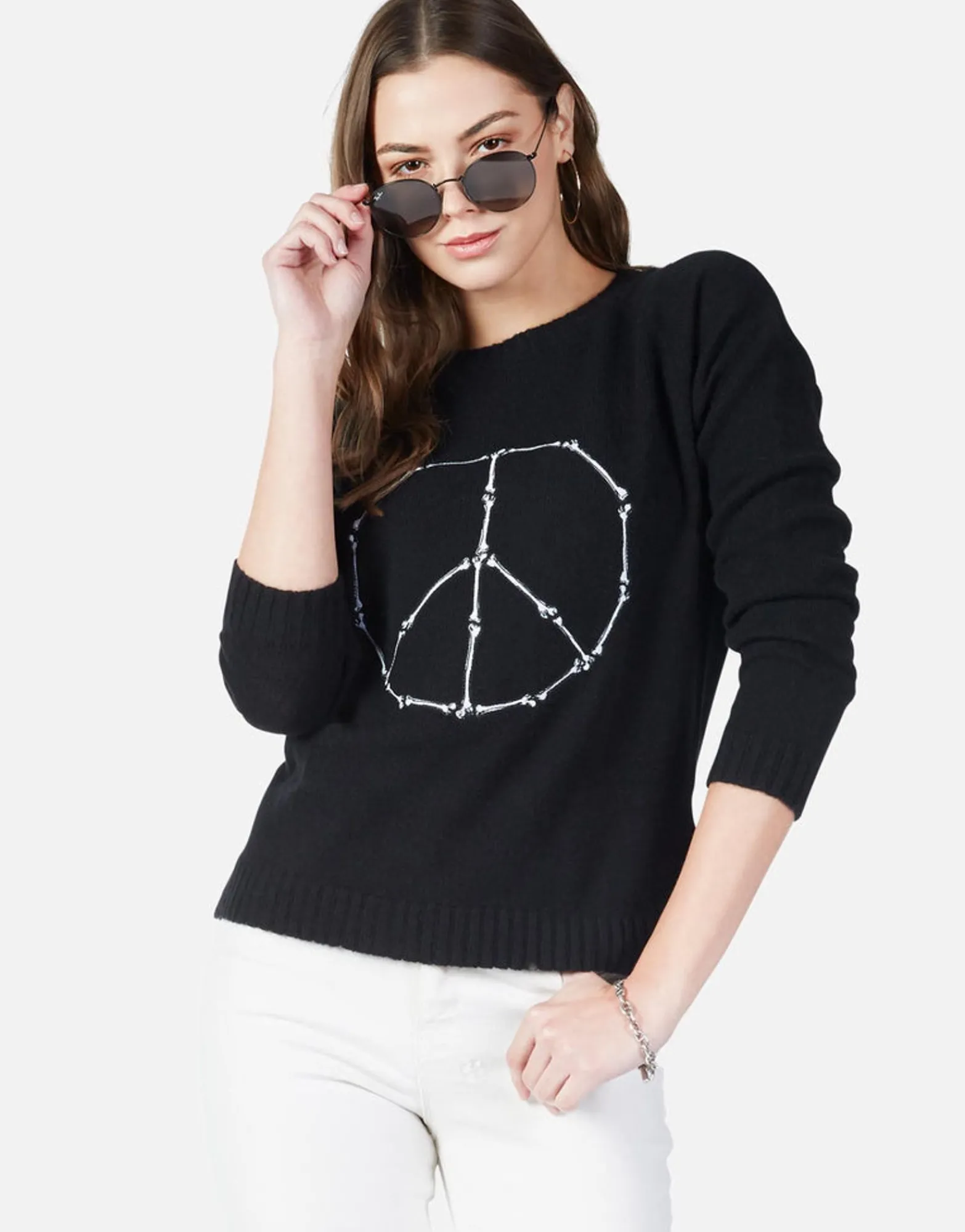 Store Peace Bones L/S Cashmere Sweater | North By Women Sweaters & Knits
