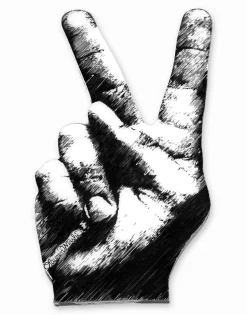 Hot Peace Hand Wooden Canvas Art By Decor