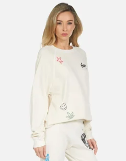 Flash Sale Peace Hippie L/S Boyfriend Pullover | Anela By Women Long Sleeve