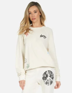 Flash Sale Peace Hippie L/S Boyfriend Pullover | Anela By Women Long Sleeve