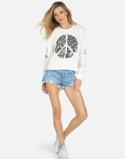 Discount Peace Hippie L/S Crop Tee | Luella By Women Long Sleeve