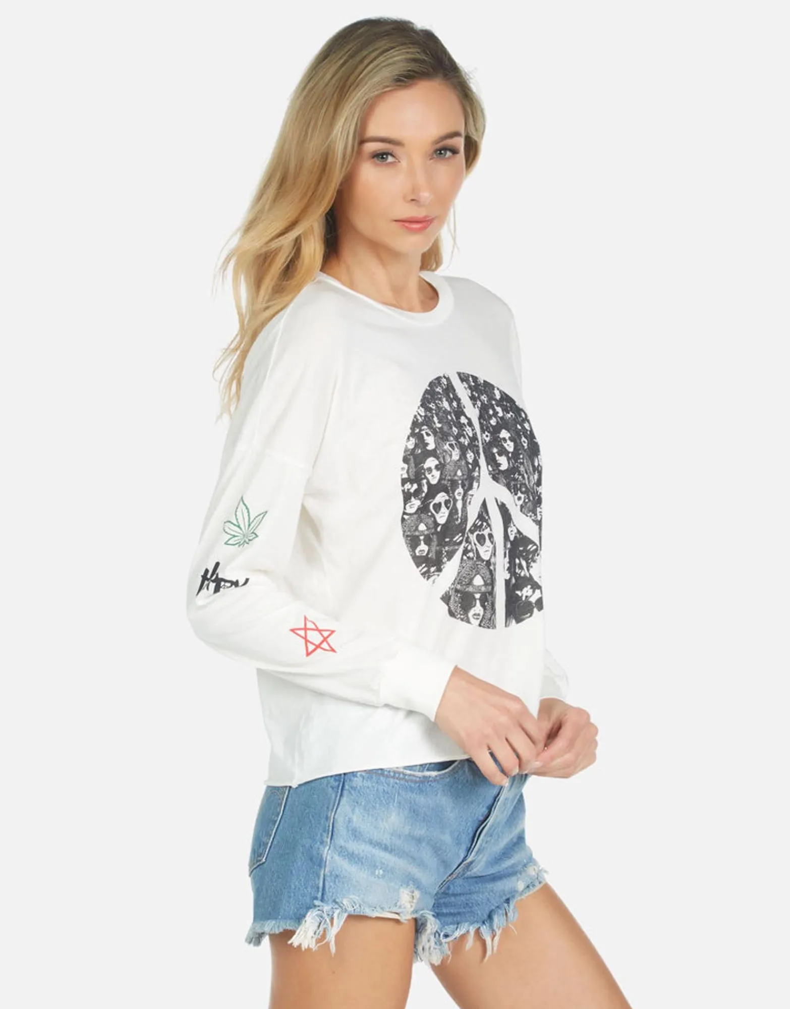 Discount Peace Hippie L/S Crop Tee | Luella By Women Long Sleeve