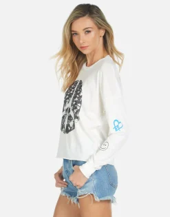 Discount Peace Hippie L/S Crop Tee | Luella By Women Long Sleeve