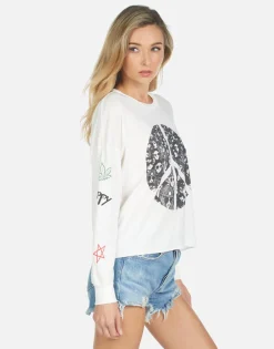 Discount Peace Hippie L/S Crop Tee | Luella By Women Long Sleeve