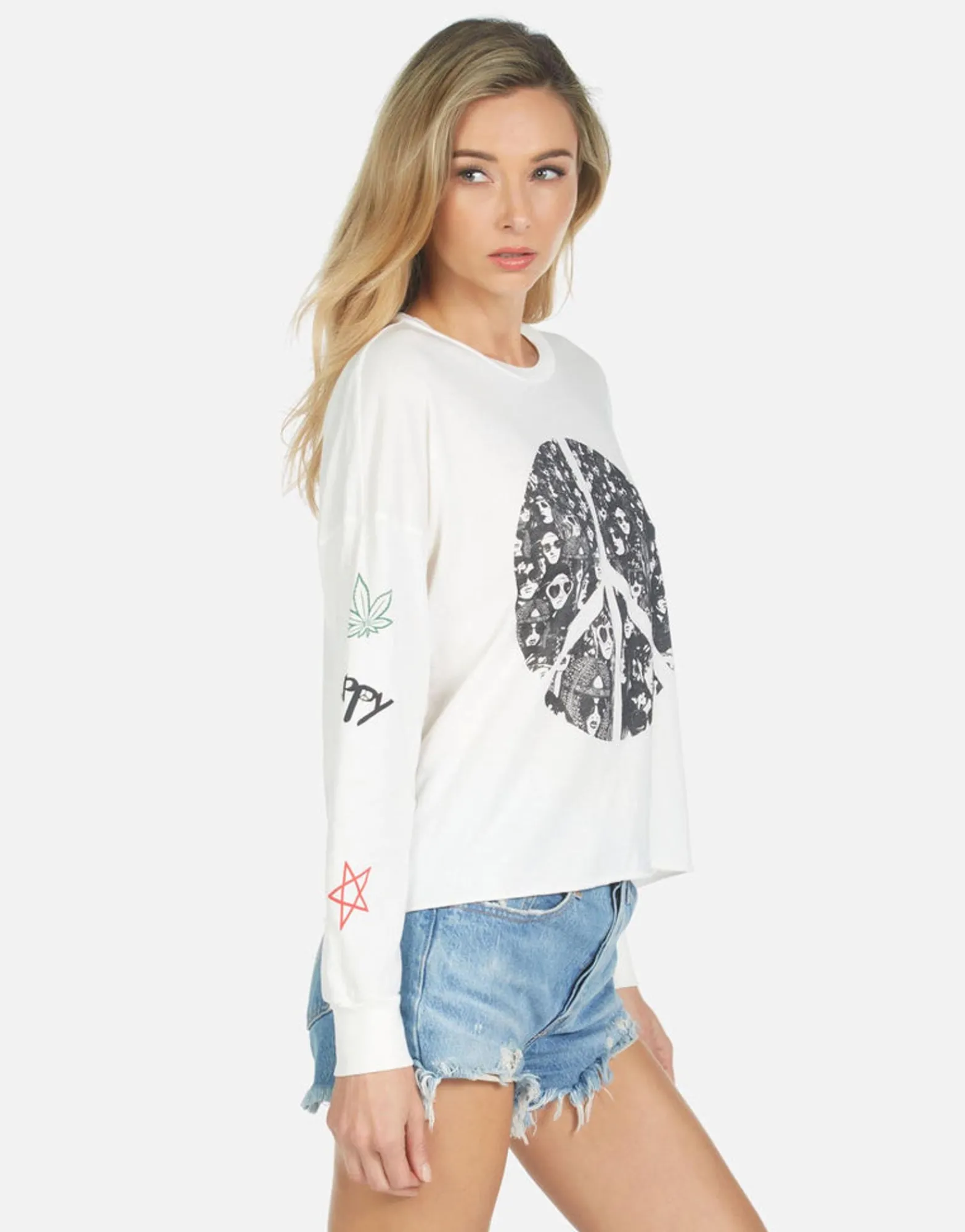 Discount Peace Hippie L/S Crop Tee | Luella By Women Long Sleeve