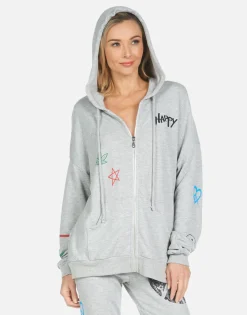 Best Sale Peace Hippie Zip Up Hoodie | Koa By Women Hoodies
