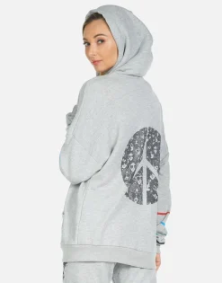 Best Sale Peace Hippie Zip Up Hoodie | Koa By Women Hoodies