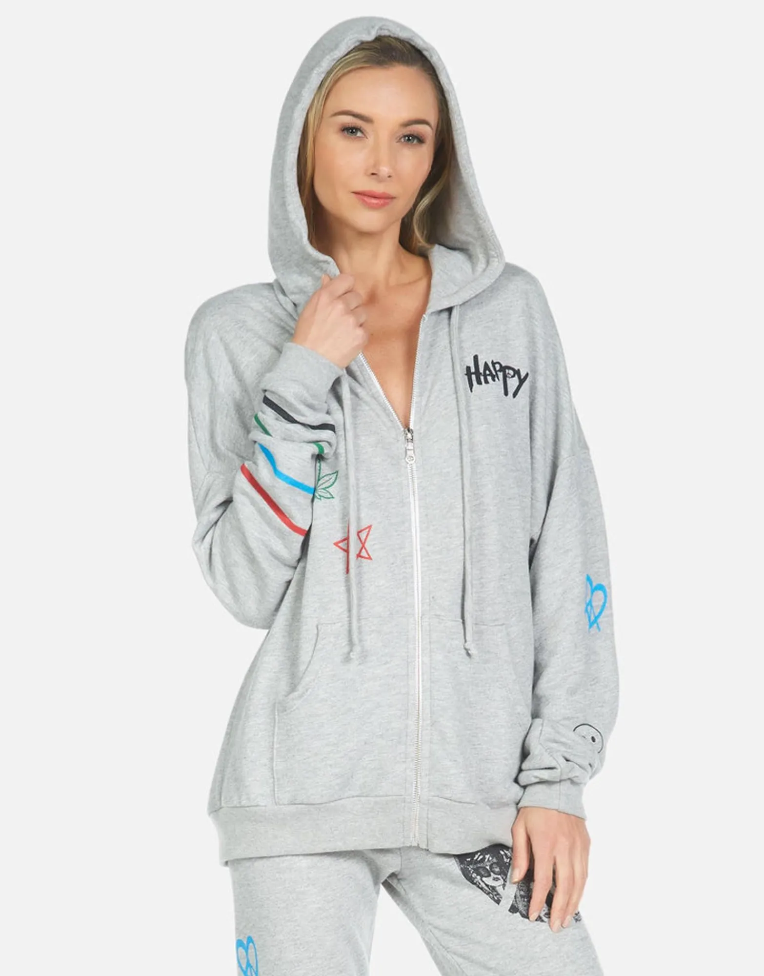 Best Sale Peace Hippie Zip Up Hoodie | Koa By Women Hoodies