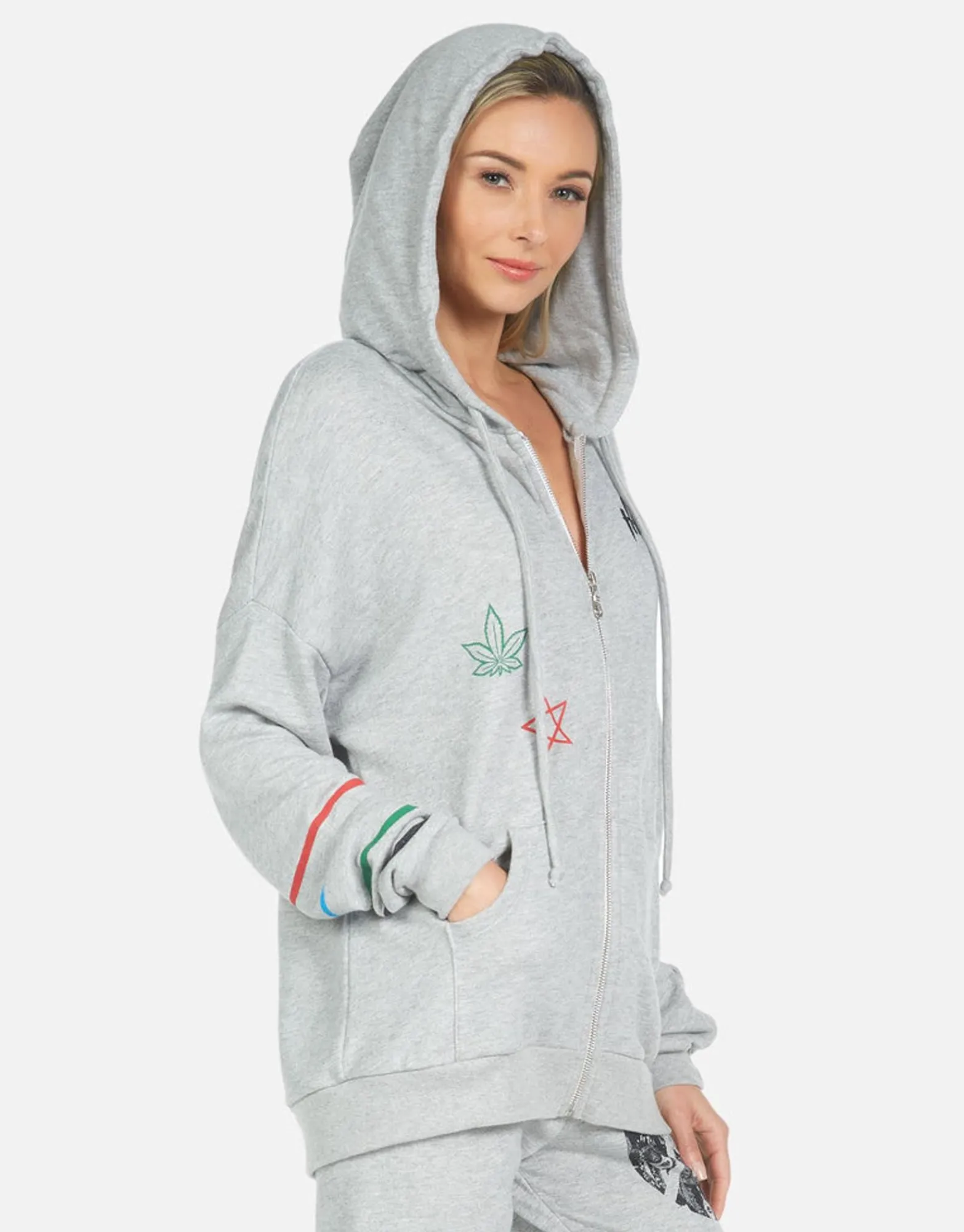 Best Sale Peace Hippie Zip Up Hoodie | Koa By Women Hoodies