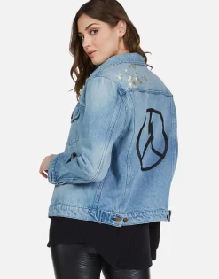 Cheap Peace Lightning Denim Boyfriend Jacket | Spencer By Women Jackets