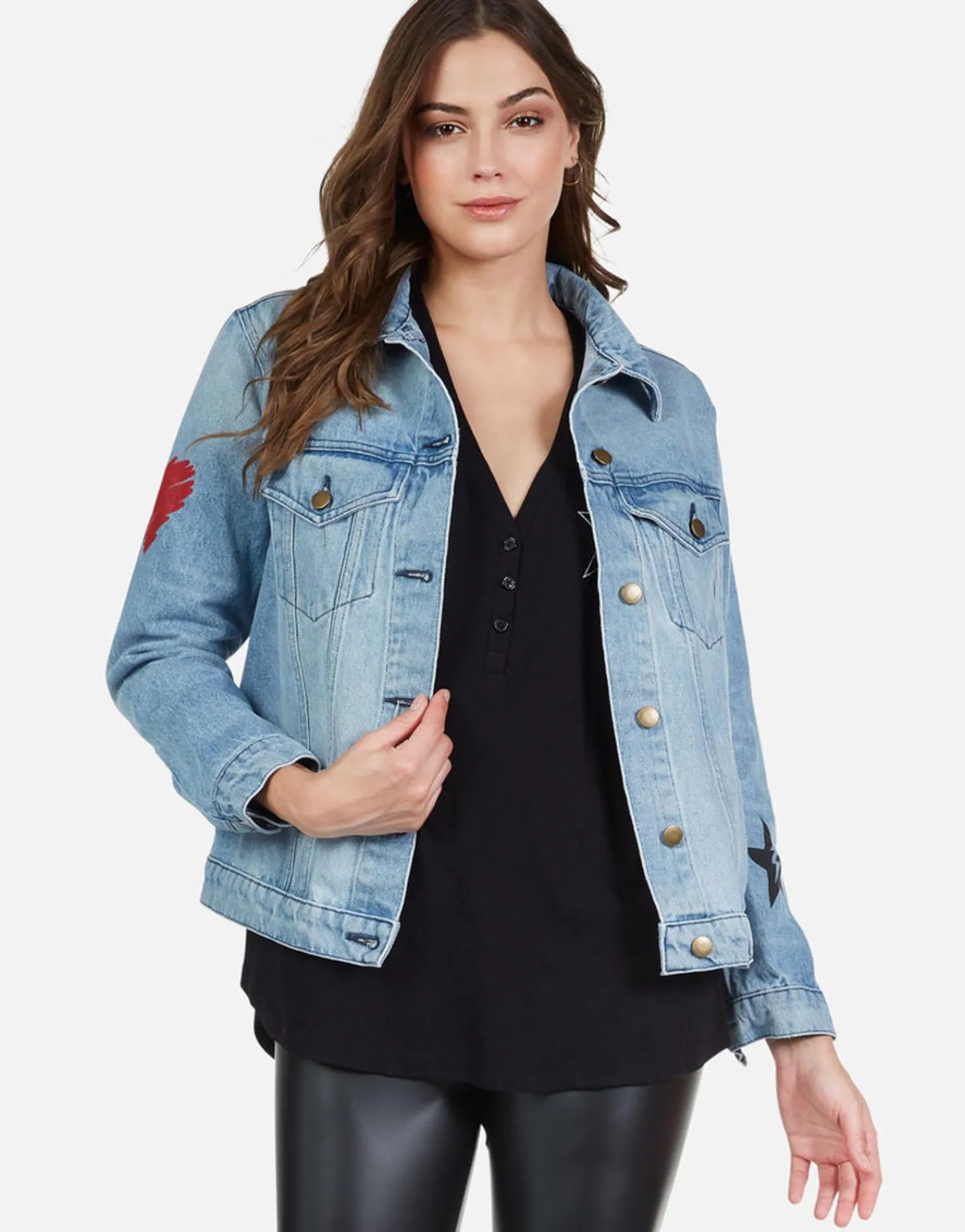 Cheap Peace Lightning Denim Boyfriend Jacket | Spencer By Women Jackets