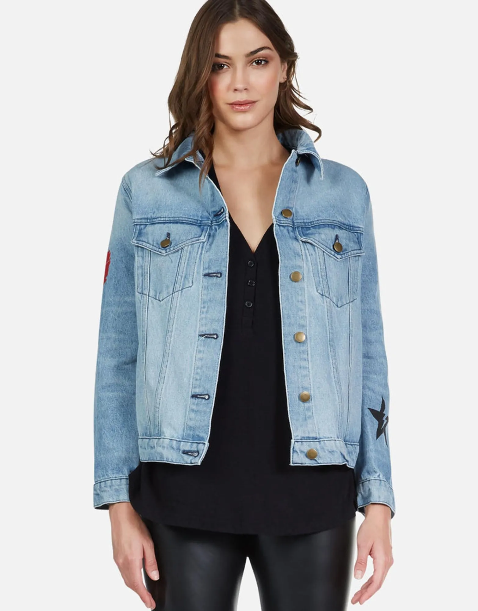 Cheap Peace Lightning Denim Boyfriend Jacket | Spencer By Women Jackets