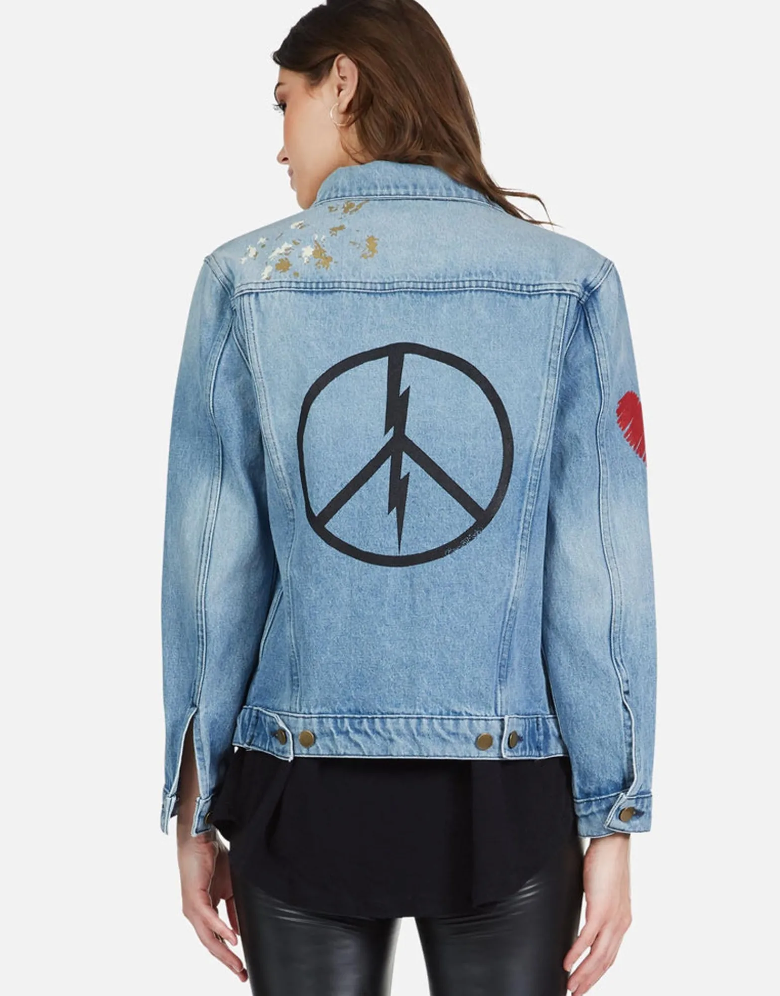 Cheap Peace Lightning Denim Boyfriend Jacket | Spencer By Women Jackets