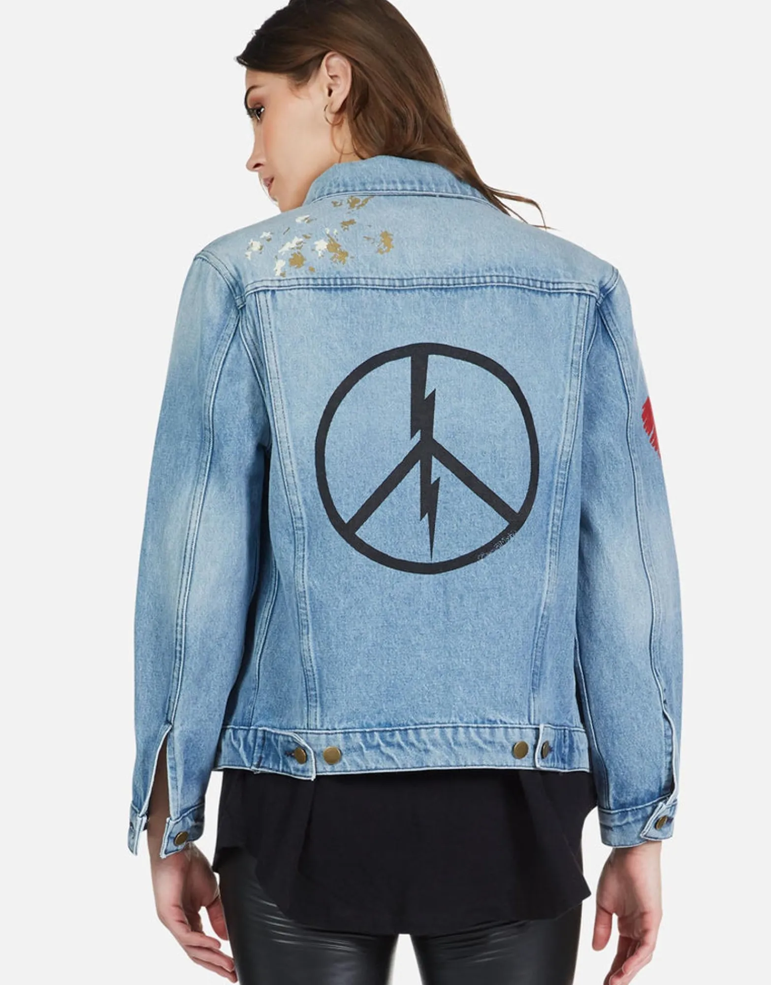 Cheap Peace Lightning Denim Boyfriend Jacket | Spencer By Women Jackets