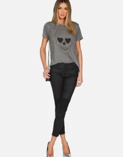 Online Peace Love Skull S/S Vintage Tee W/ Holes | Capri By Women Short Sleeve