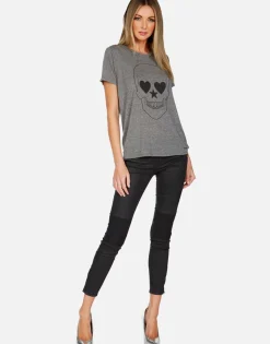 Online Peace Love Skull S/S Vintage Tee W/ Holes | Capri By Women Short Sleeve
