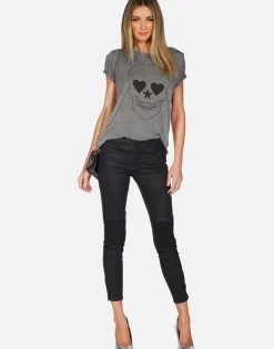 Online Peace Love Skull S/S Vintage Tee W/ Holes | Capri By Women Short Sleeve