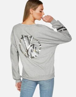 Hot Peace Sign Hand L/S Boyfriend Pullover | Sierra By Women Long Sleeve