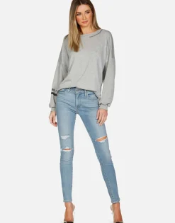 Hot Peace Sign Hand L/S Boyfriend Pullover | Sierra By Women Long Sleeve