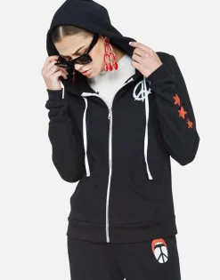 Shop Peace Tongue Combo Zip Up Hoodie | Lennox By Women Hoodies