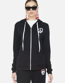 Shop Peace Tongue Combo Zip Up Hoodie | Lennox By Women Hoodies