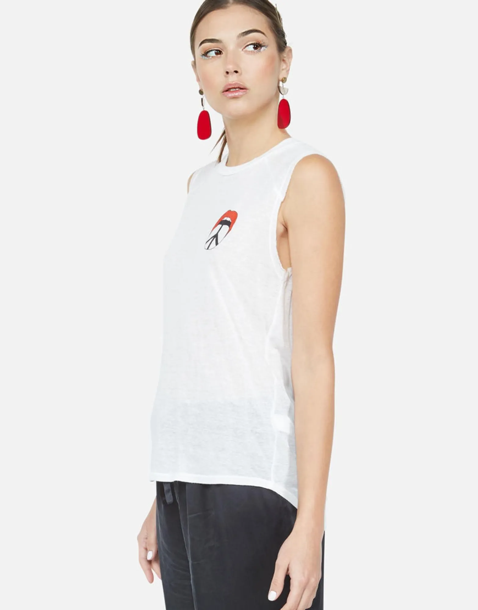 Outlet Peace Tongue Sleeveless Tank For Women - Riley By Women Tanks