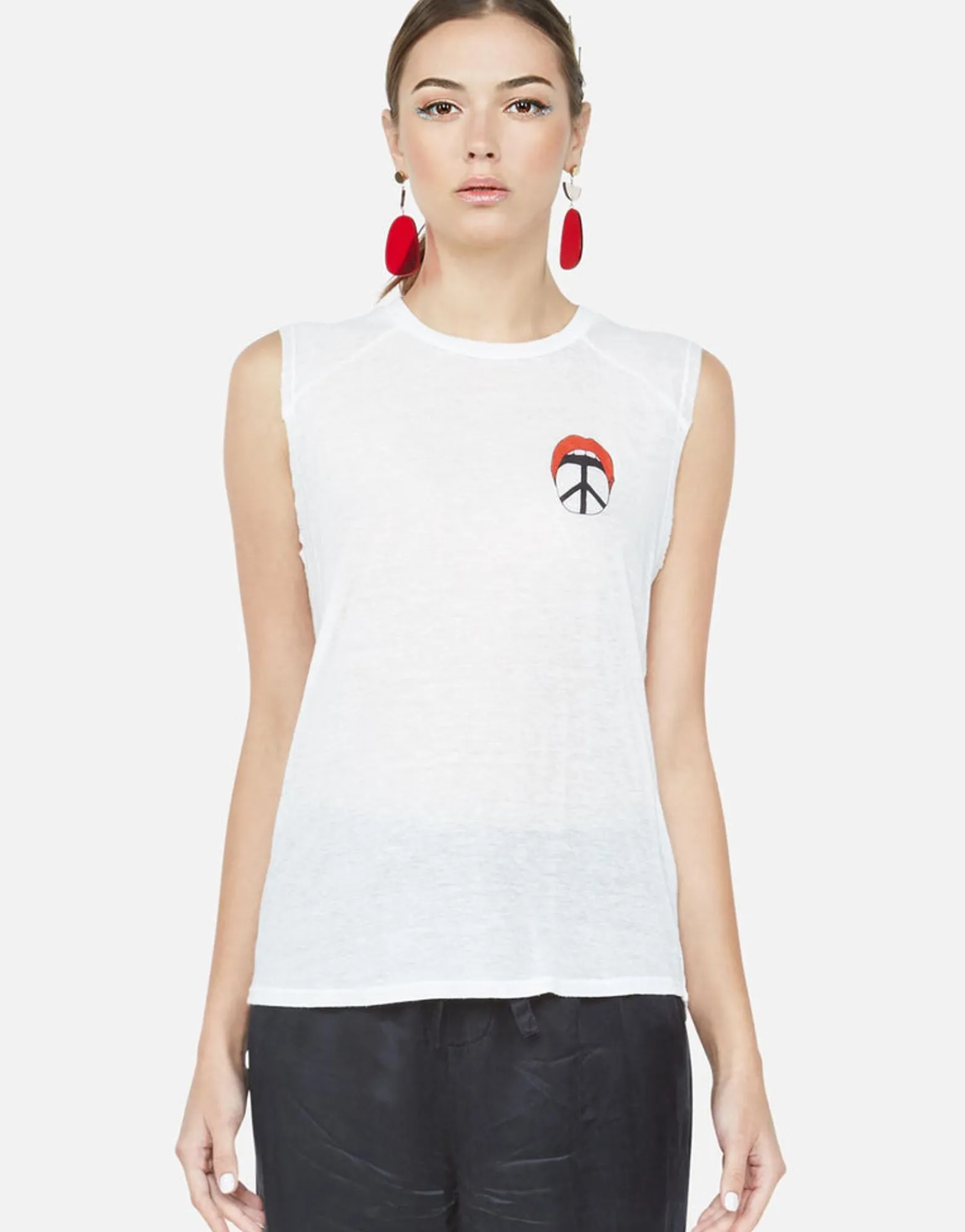 Outlet Peace Tongue Sleeveless Tank For Women - Riley By Women Tanks