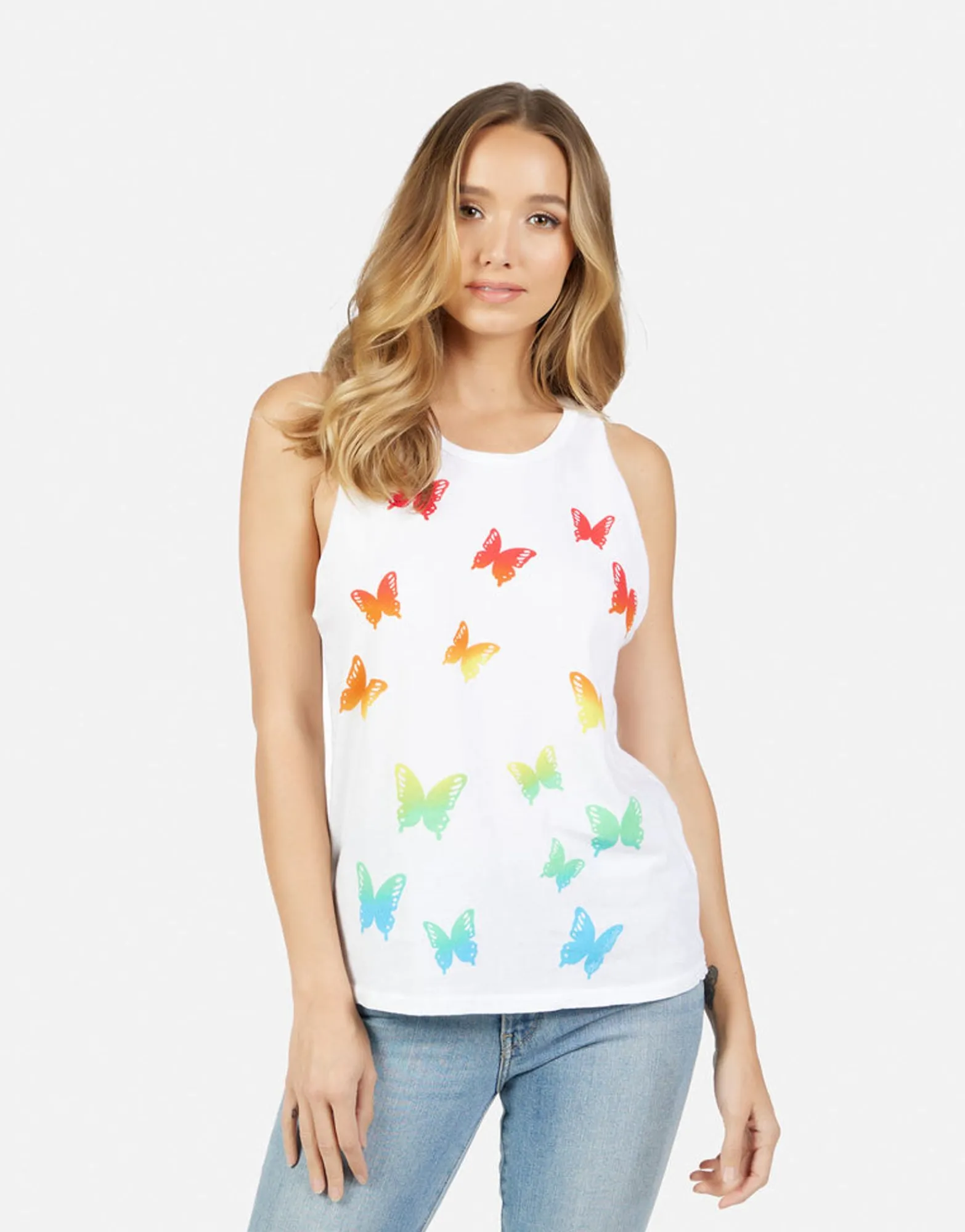 Flash Sale Peyton Rainbow Butterflies Women Tanks