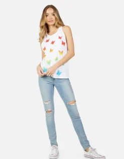 Flash Sale Peyton Rainbow Butterflies Women Tanks