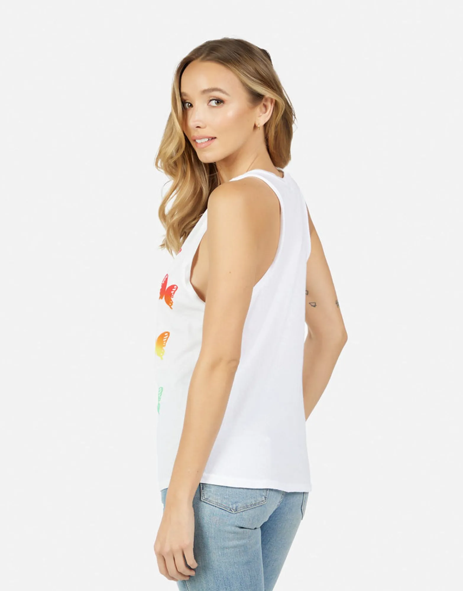 Flash Sale Peyton Rainbow Butterflies Women Tanks