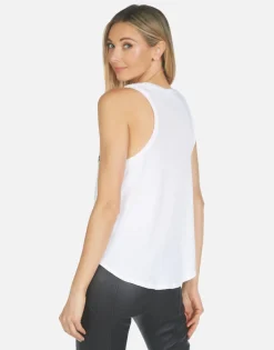 Flash Sale Peyton Rainbow Foil Lightning Lip Women Tanks