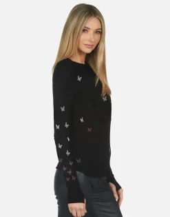 Fashion Pink Crystal Butterflies Thermal Top | Mckinley X By Women Long Sleeve