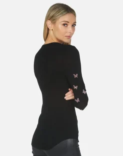 Fashion Pink Crystal Butterflies Thermal Top | Mckinley X By Women Long Sleeve