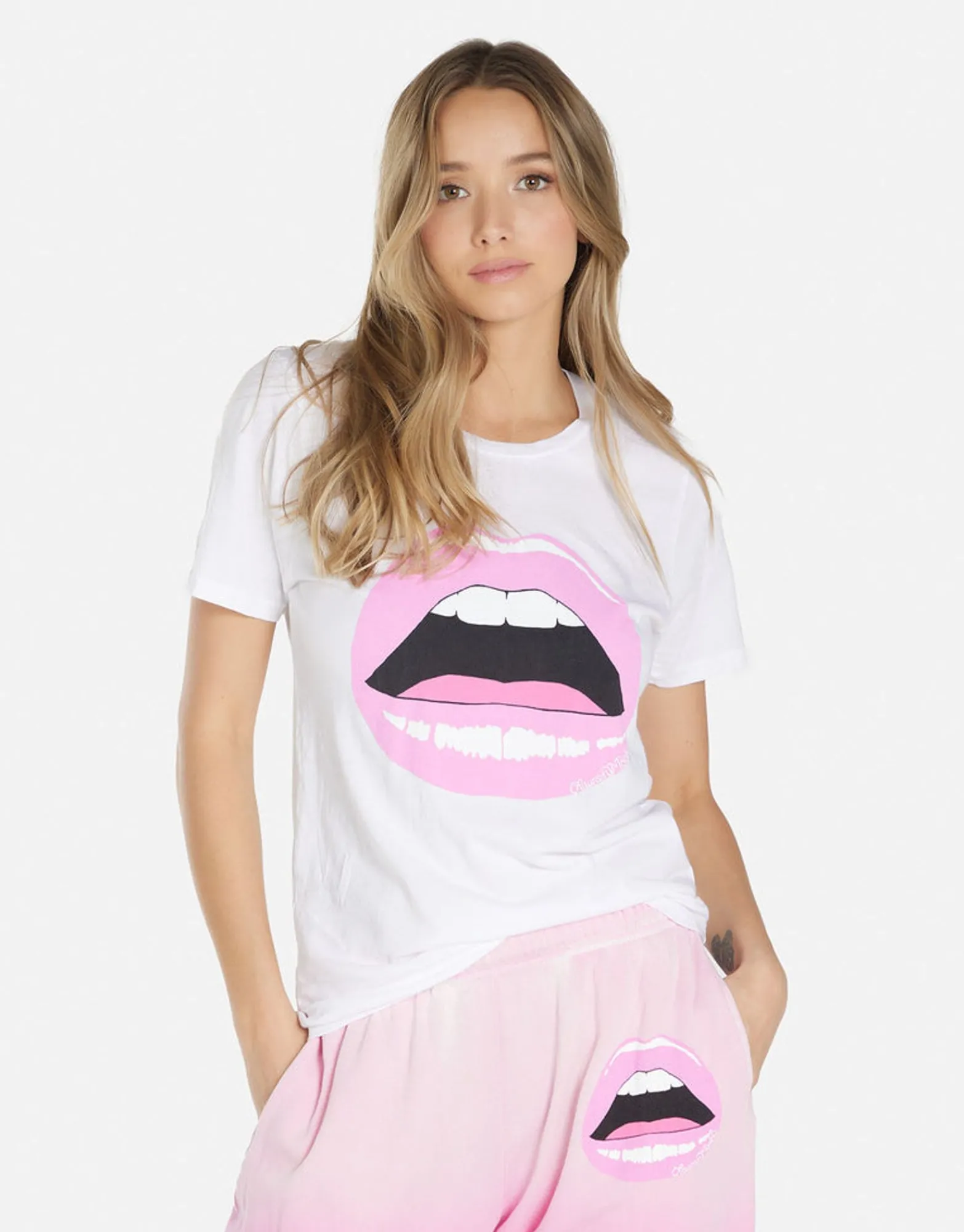 Best Pink Open Lip Vintage Tee In | Croft By Women Short Sleeve